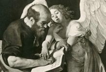 Michelangelo Merisi da Caravaggio, San Matteo e l'angelo (particolare)