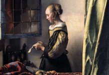 Jan Vermeer, Donna che legge una lettera davanti alla finestra