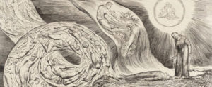 William Blake, The Circle of the Lustful: Francesca da Rimini (The Whirlwind of Lovers), 1826–7