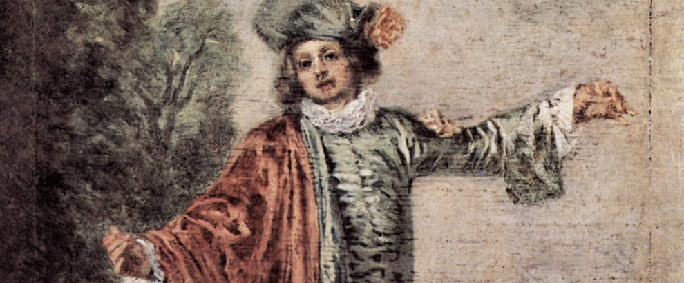 Jean-Antoine Watteau, L'indifférent, circa 1717 (particolare)